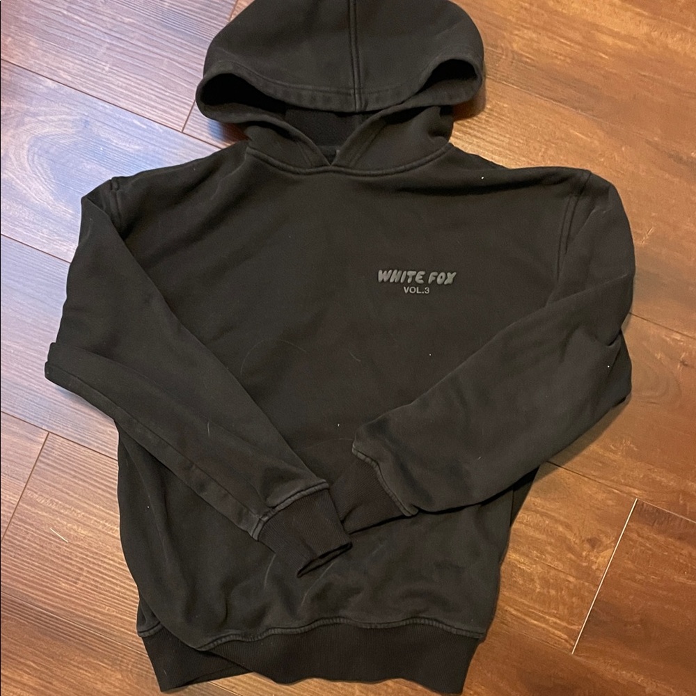 white fox Black Hoodie